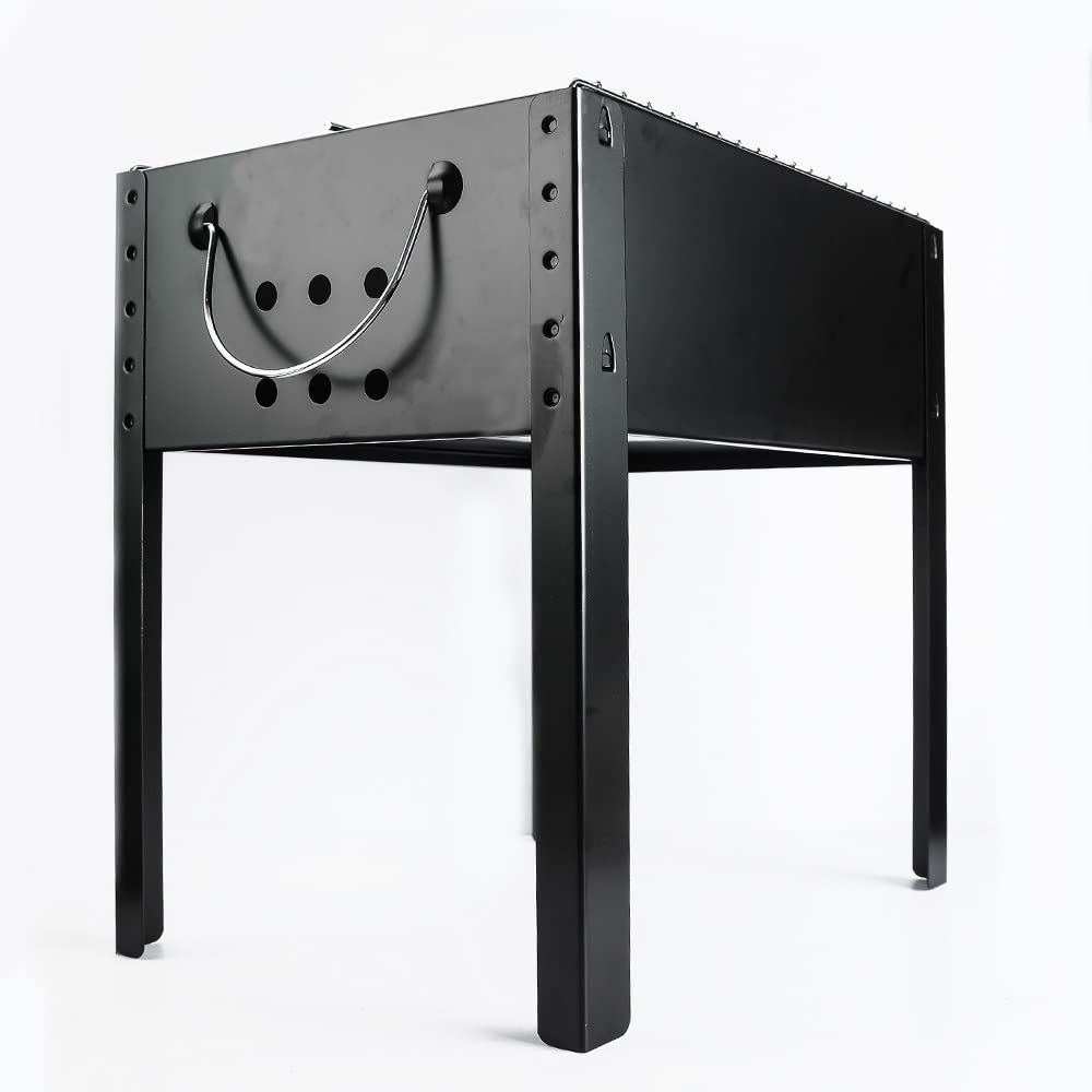 Parrilla de Carbón WgGUIF Rectangular – Acero Inoxidable, con 4 Patas, Portátil para Camping y Picnic al Aire Libre