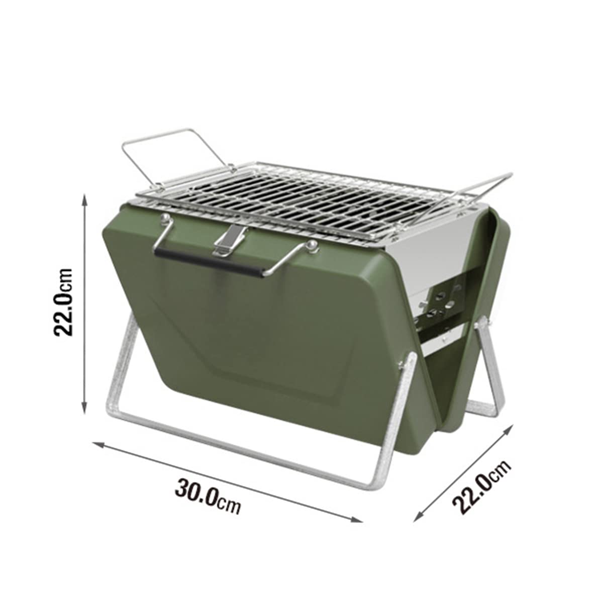 Parrilla de Carbón WgGUIF Plegable – Portátil de Acero Inoxidable con Rejilla, Ideal para Camping y Picnic