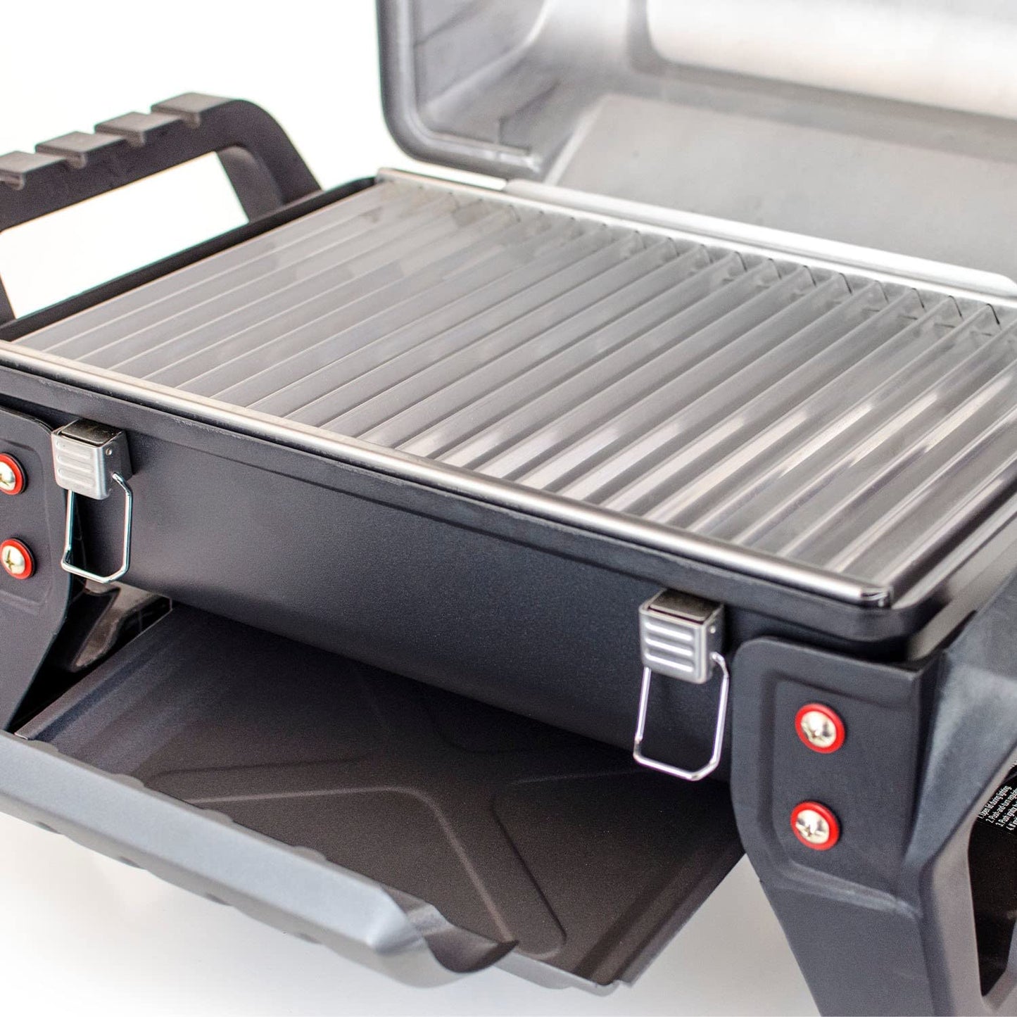 Parrilla de Carbón con Carrito y Tapa – BBQ XL con Ruedas, Termómetro y Estante Abatible – Acero Inoxidable Negro – KESSER®