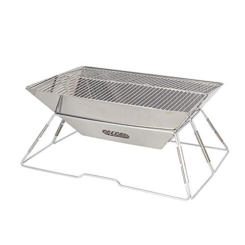 Parrilla de Carbón Portátil WgGUIF – Acero Inoxidable, Plegable, Resistente al Calor, Ideal para Camping y Exteriores