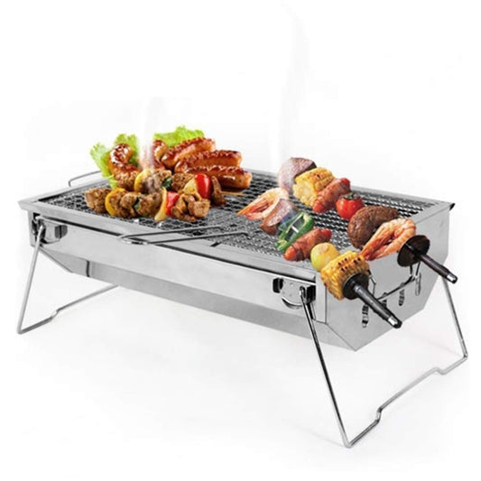 Parrilla de Carbón Plegable WgGUIF – Portátil de Acero Inoxidable para Camping, Picnic y Jardín