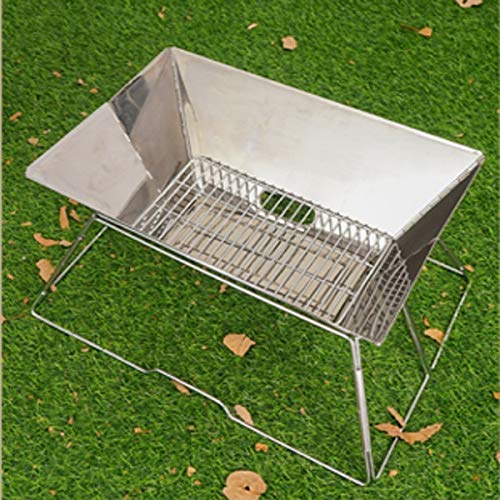 Parrilla de Carbón Portátil WgGUIF – Acero Inoxidable, Plegable, Resistente al Calor, Ideal para Camping y Exteriores