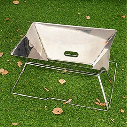 Parrilla de Carbón Portátil WgGUIF – Acero Inoxidable, Plegable, Resistente al Calor, Ideal para Camping y Exteriores
