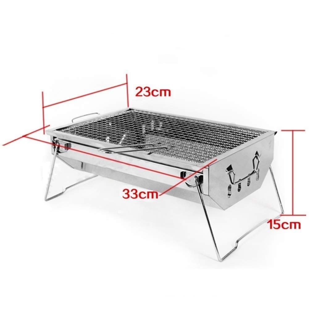Parrilla de Carbón Plegable WgGUIF – Portátil de Acero Inoxidable para Camping, Picnic y Jardín