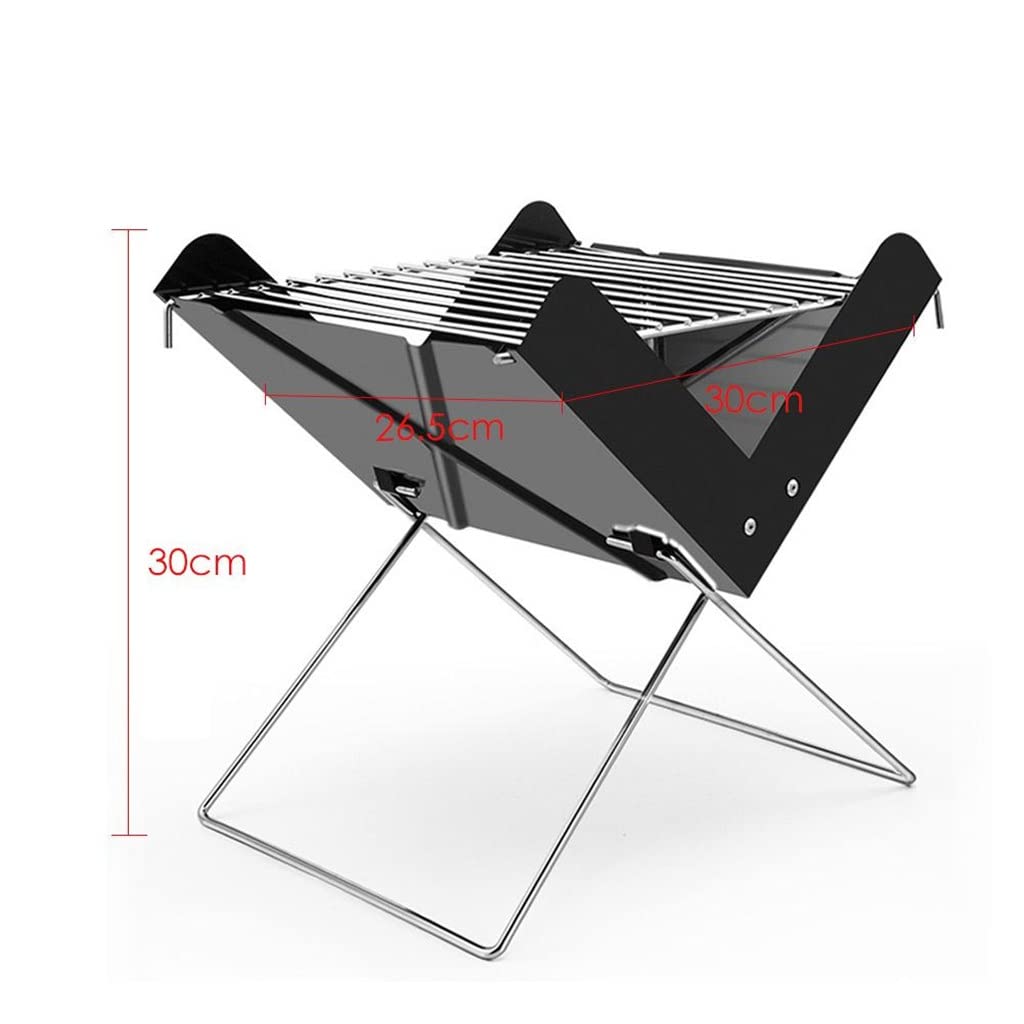 Parrilla de Carbón WgGUIF Plegable Tipo X – Portátil de Acero Inoxidable para Camping, Picnic y Exterior
