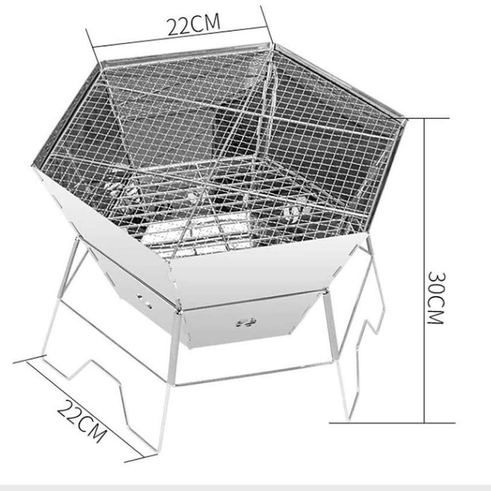 Parrilla de Carbón WgGUIF Plegable – Portátil, de Acero Inoxidable, Compacta y Fácil de Transportar, con Rejilla Reforzada
