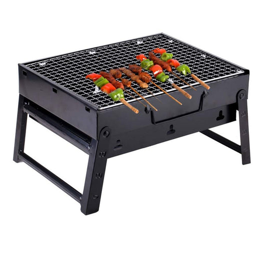 Parrilla de Carbón Portátil WgGUIF – BBQ Plegable de Acero Inoxidable 430, Compacta y Ligera para Camping y Exteriores