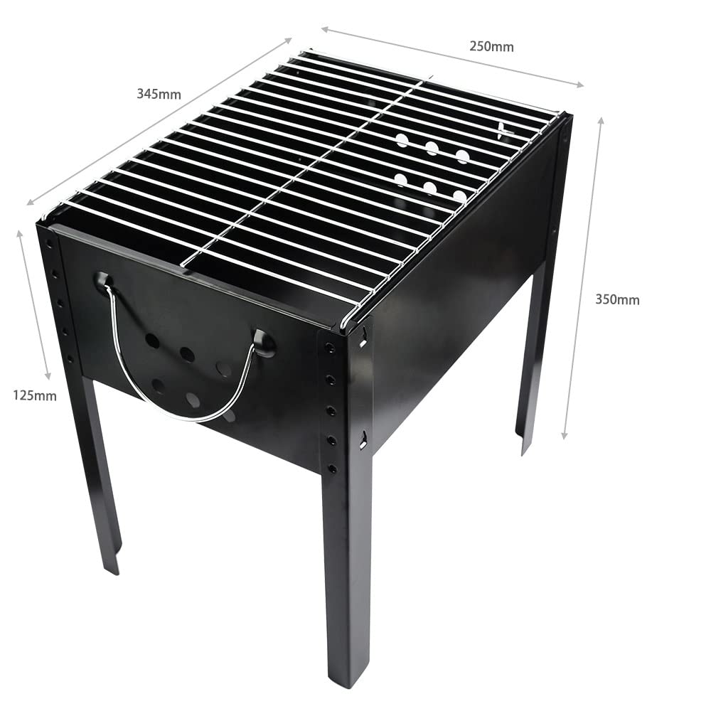 Parrilla de Carbón WgGUIF Rectangular – Acero Inoxidable, con 4 Patas, Portátil para Camping y Picnic al Aire Libre