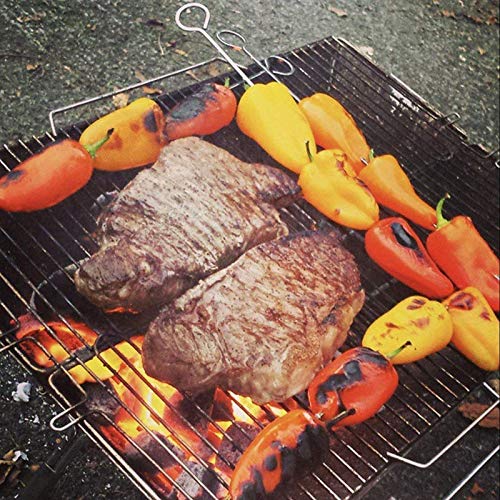 Parrilla de Carbón Portátil WgGUIF – Acero Inoxidable, Superficie Antiadherente, Plegable para Camping, Jardín y Picnic