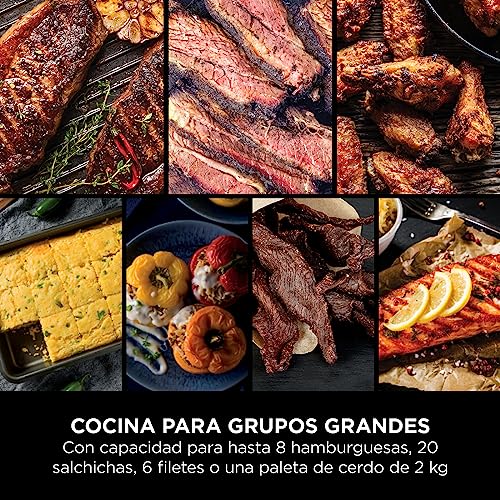 Parrilla Eléctrica de Exterior 7 en 1 Ninja Woodfire OG701EU – Freidora de Aire, Ahumador, Horno, Resistente a la Intemperie, Portátil, Multicolor