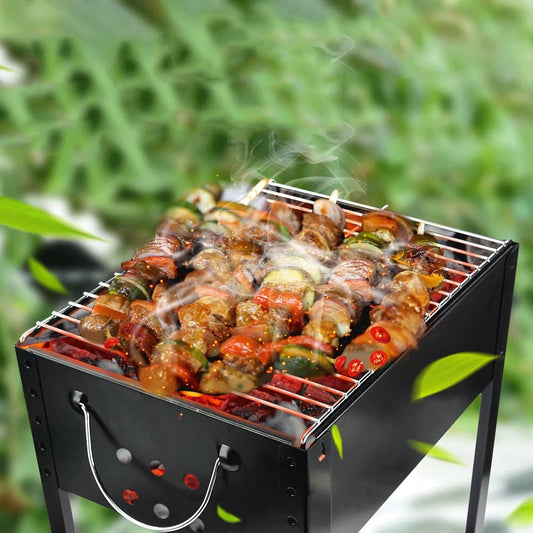 Parrilla de Carbón WgGUIF Rectangular – Acero Inoxidable, con 4 Patas, Portátil para Camping y Picnic al Aire Libre