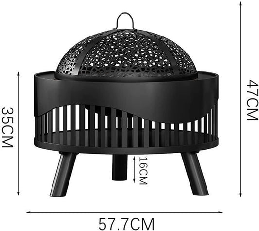 Parrilla de Carbón Portátil WgGUIF – BBQ Plegable de Acero Inoxidable con Control de Temperatura, Ideal para Jardín, Camping y Playa