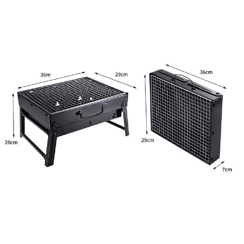 Parrilla de Carbón Portátil WgGUIF – BBQ Plegable de Acero Inoxidable 430, Compacta y Ligera para Camping y Exteriores