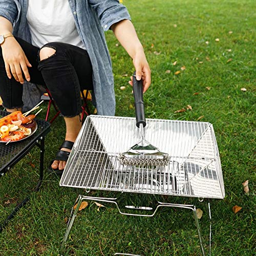 Parrilla de Carbón Portátil WgGUIF – Acero Inoxidable, Plegable, Resistente al Calor, Ideal para Camping y Exteriores