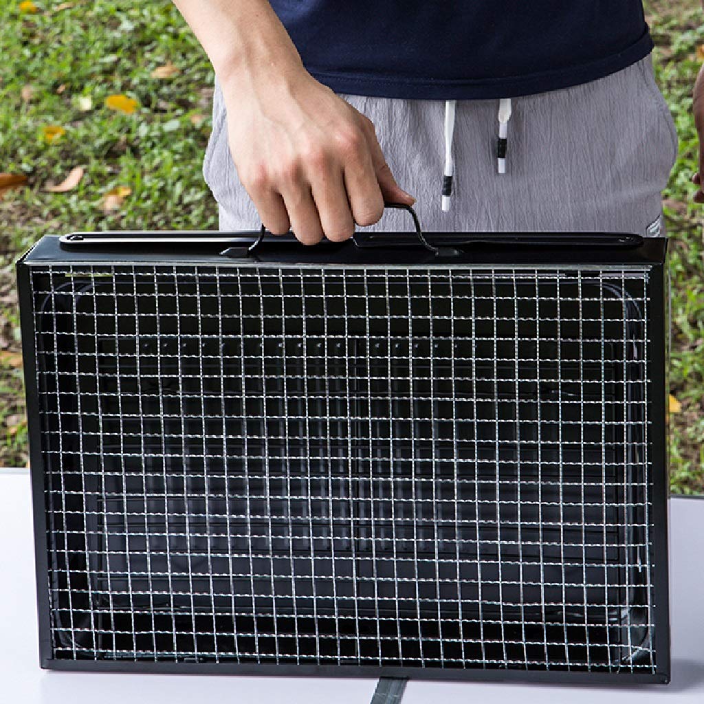 Parrilla de Carbón Portátil WgGUIF – BBQ Plegable de Acero Inoxidable 430, Compacta y Ligera para Camping y Exteriores