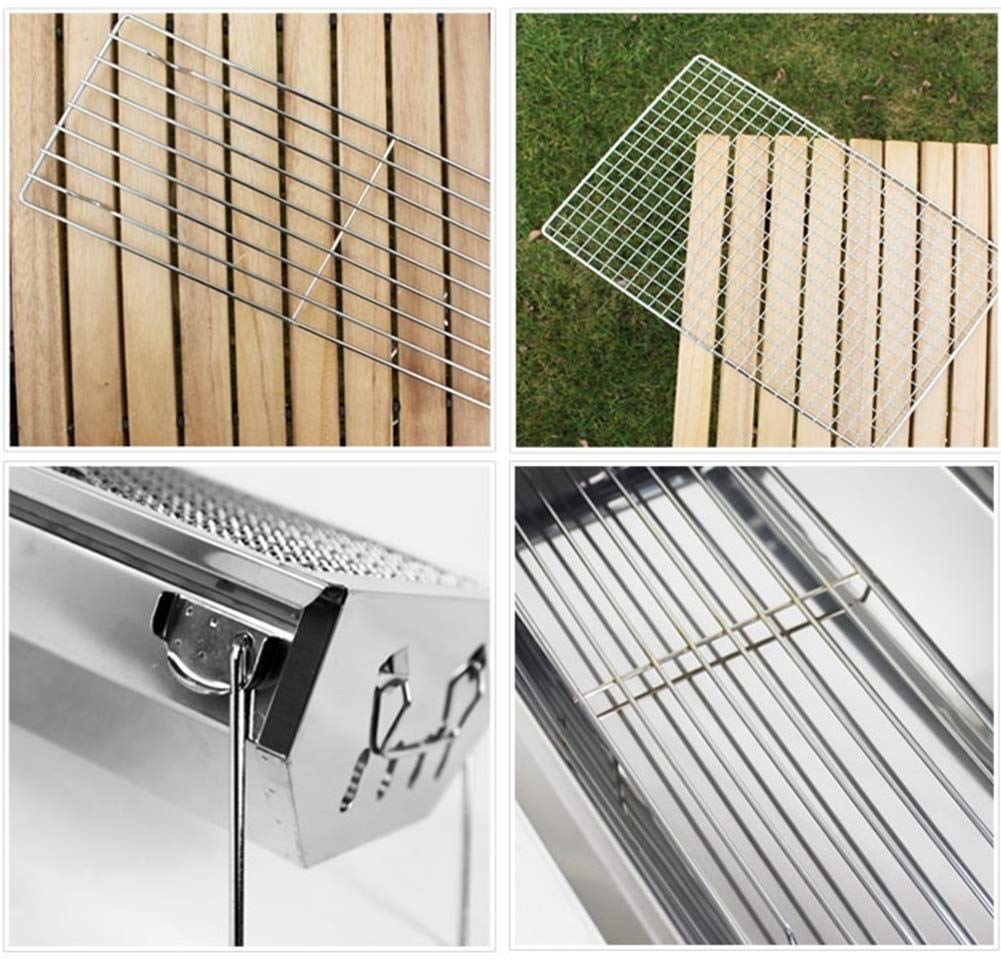 Parrilla de Carbón Plegable WgGUIF – Portátil de Acero Inoxidable para Camping, Picnic y Jardín