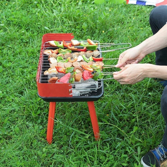 Parrilla de Carbón Plegable WgGUIF – Portátil, de Acero Inoxidable, Ideal para Barbacoa en Exteriores, Camping y Picnic