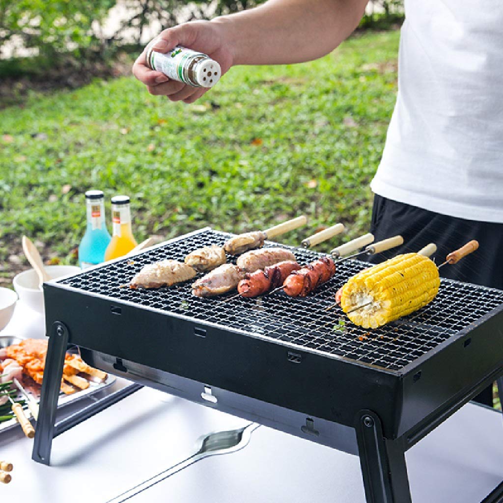 Parrilla de Carbón Portátil WgGUIF – BBQ Plegable de Acero Inoxidable 430, Compacta y Ligera para Camping y Exteriores