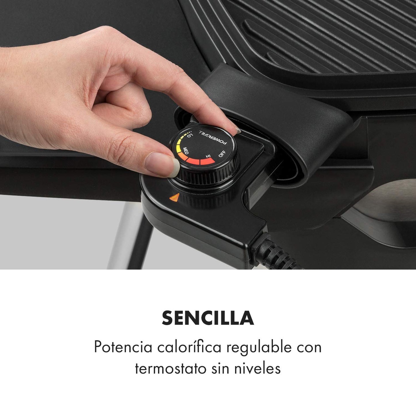 Parrilla Eléctrica 2000W Klarstein Gatsby – Antiadherente, Termostato Integrado, Uso Interior/Exterior, Acero Inoxidable, Beige/Negro