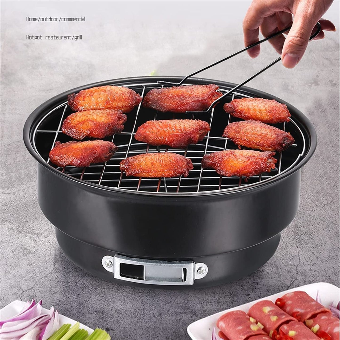 Parrilla de Carbón Portátil WgGUIF – BBQ Plegable de Acero Inoxidable con Control de Temperatura, Ideal para Jardín, Camping y Playa