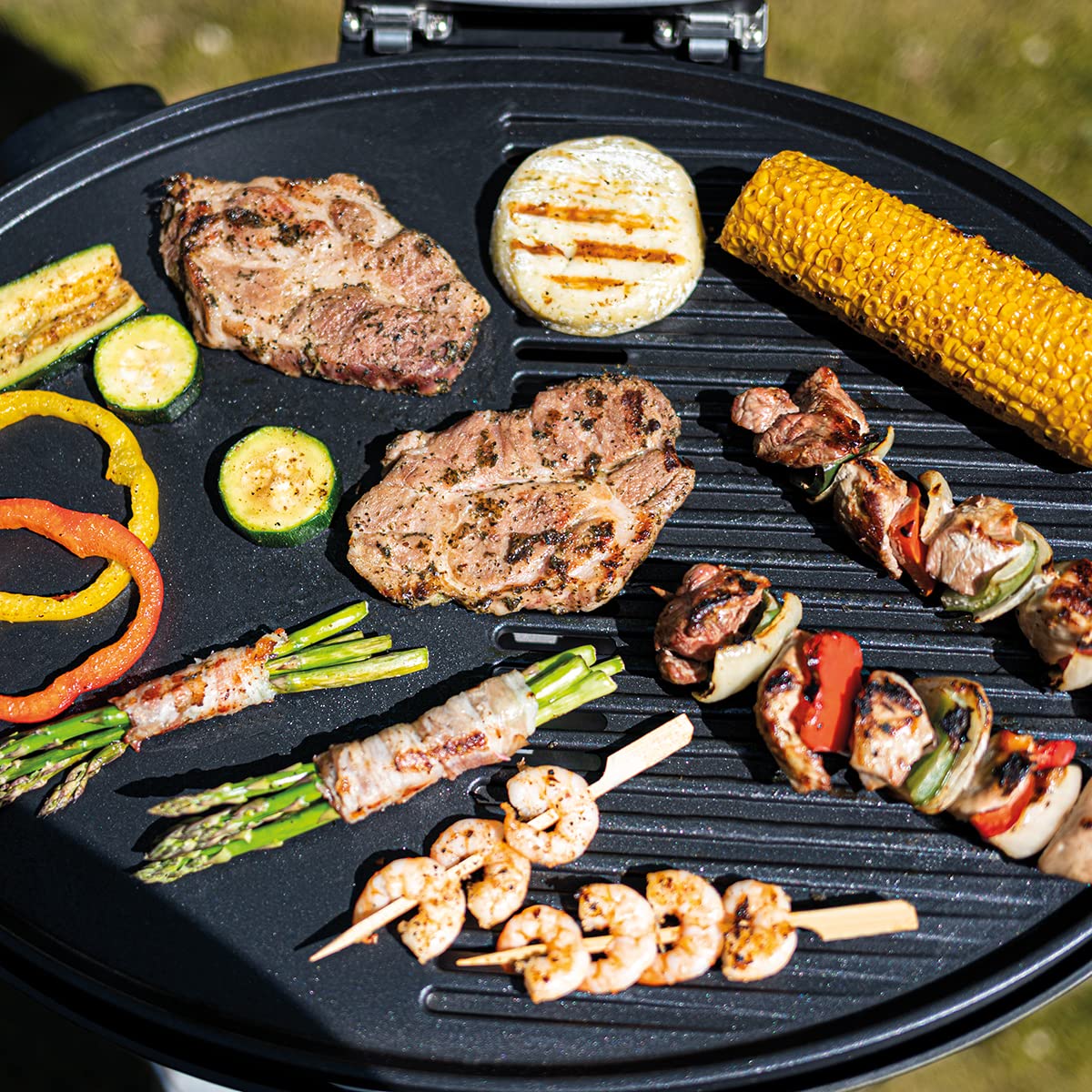 Parrilla Eléctrica Cloer 6789, 2400 W, Superficie Antiadherente de 38,5 x 52,5 cm, Uso Interior y Exterior, Soporte Desmontable